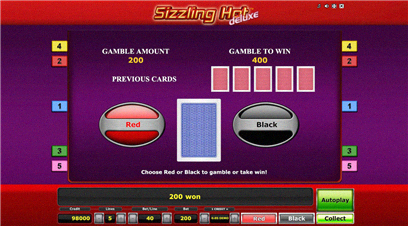 Sizzling Hot Deluxe Gamble Funktion